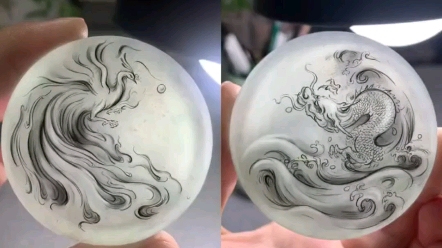 手镯芯雕刻作品图片