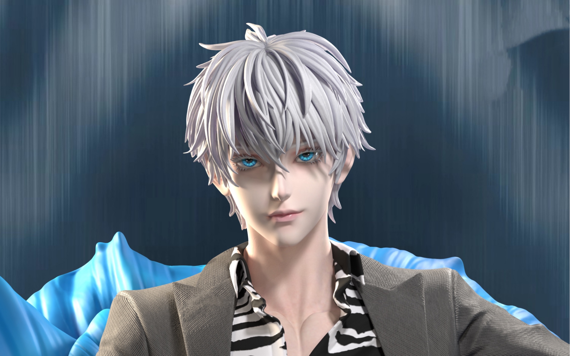 五条悟 手办雕像视频展示 咒术回战 五条老师 双版本 有牛可替换-夜斗