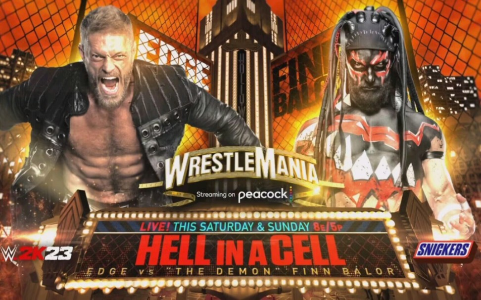 [图]【3.75★】Edge vs. The Demon Finn Balor - WrestleMania 39 2023.04.02；地狱牢笼赛