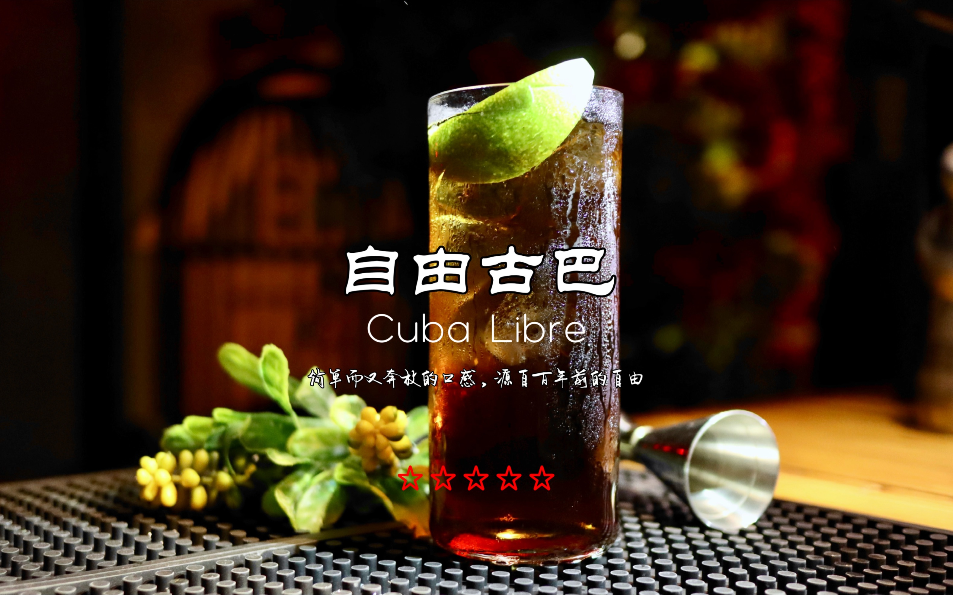 自由古巴Cuba Libre,在家零失误调酒公式,基酒+柠檬+碳酸饮料,把三种材料简单调和即可,随时随地随手调!哔哩哔哩bilibili