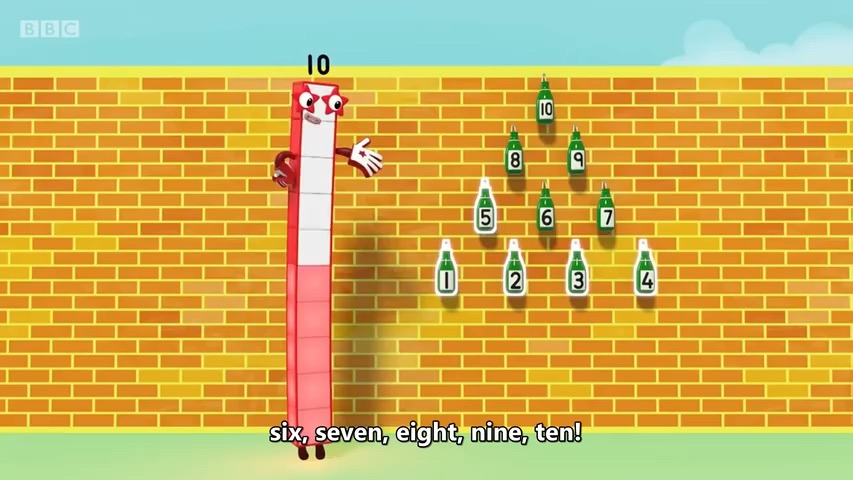 数字积木【Numberblocks】英语字幕  Green Bottles (110)哔哩哔哩bilibili