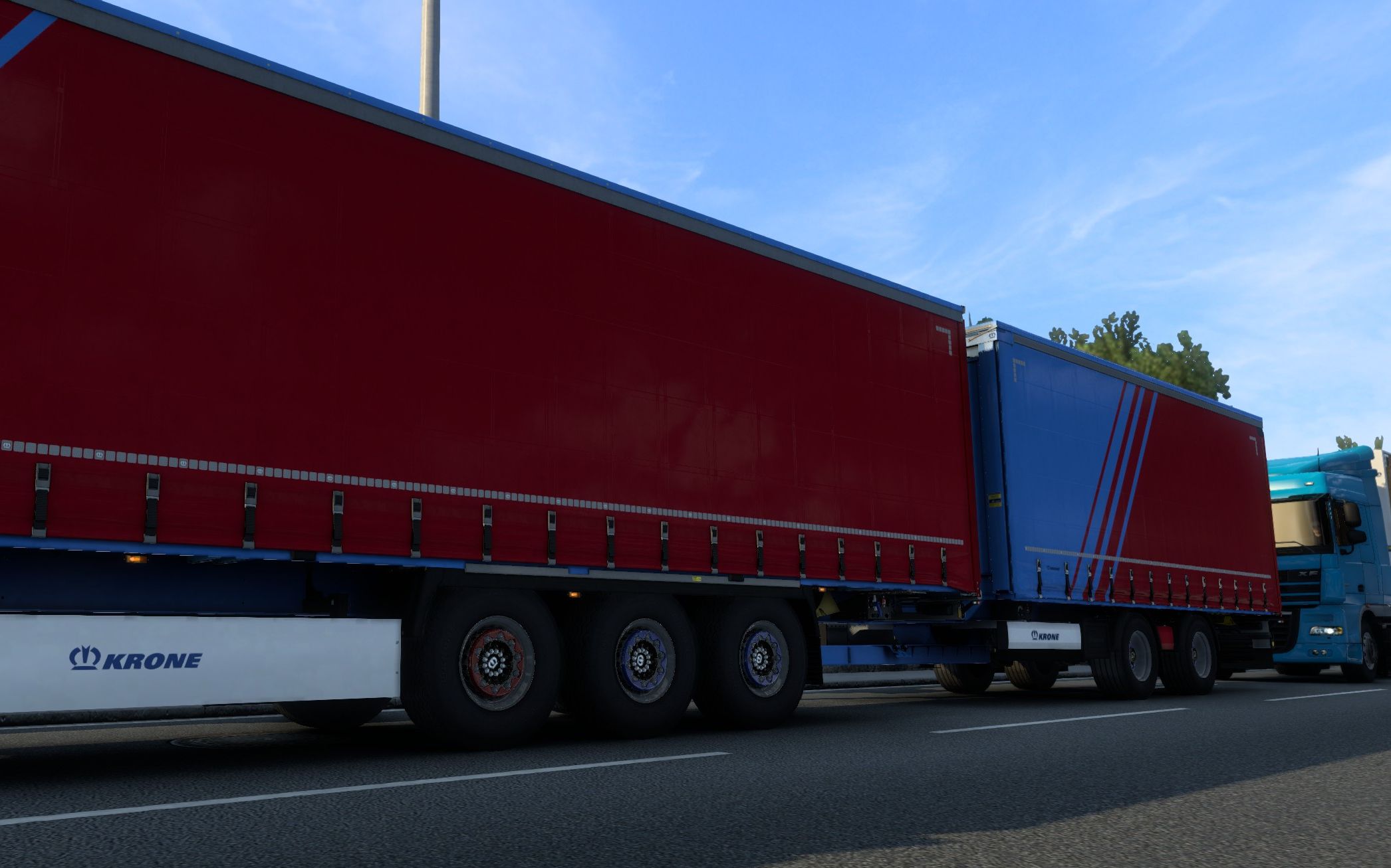 挑战 a型 双挂车(多节挂车) 运输"集装箱树木.