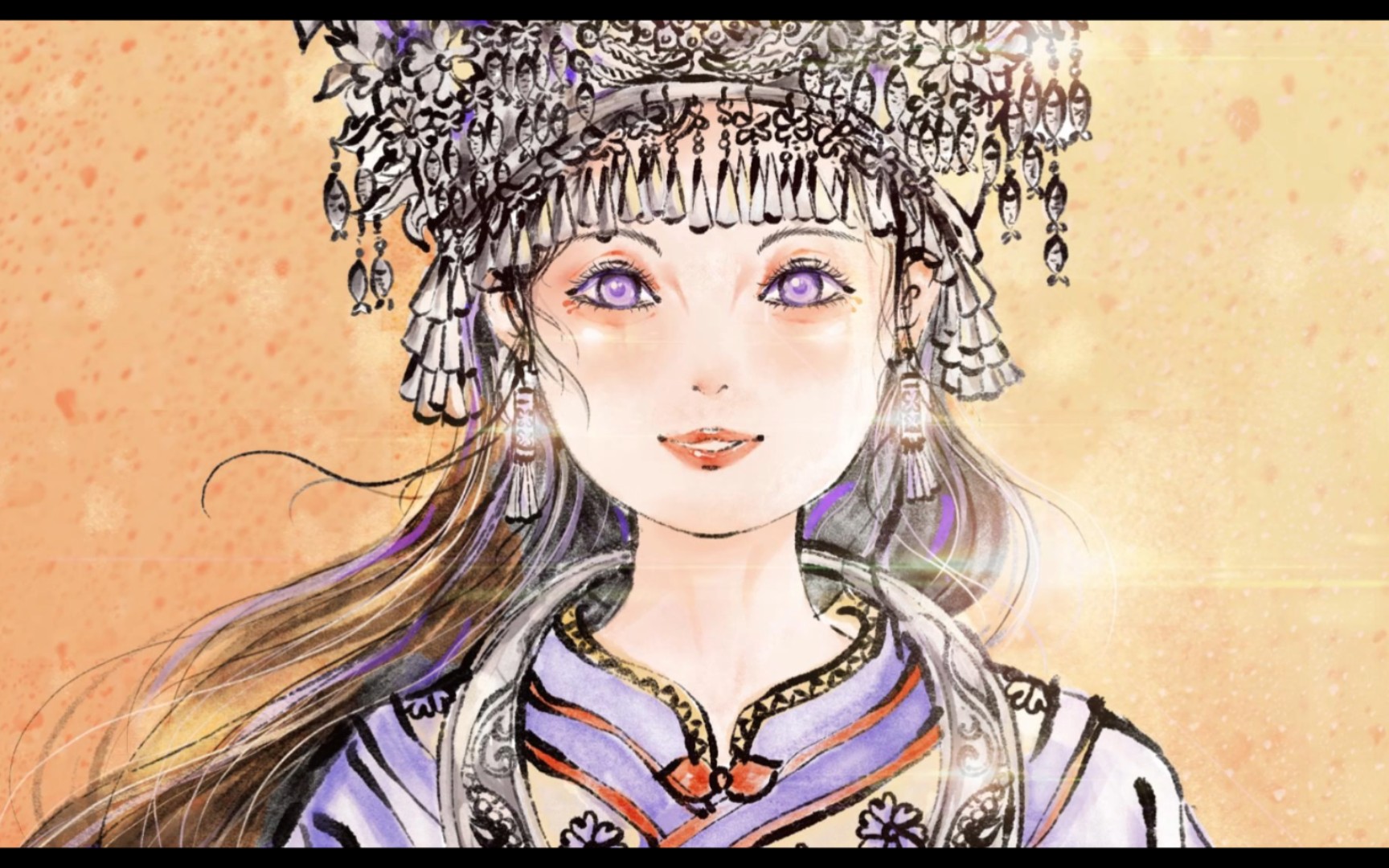 原创苗族少女//五十六个民族插画//心中要永远向着光呀!