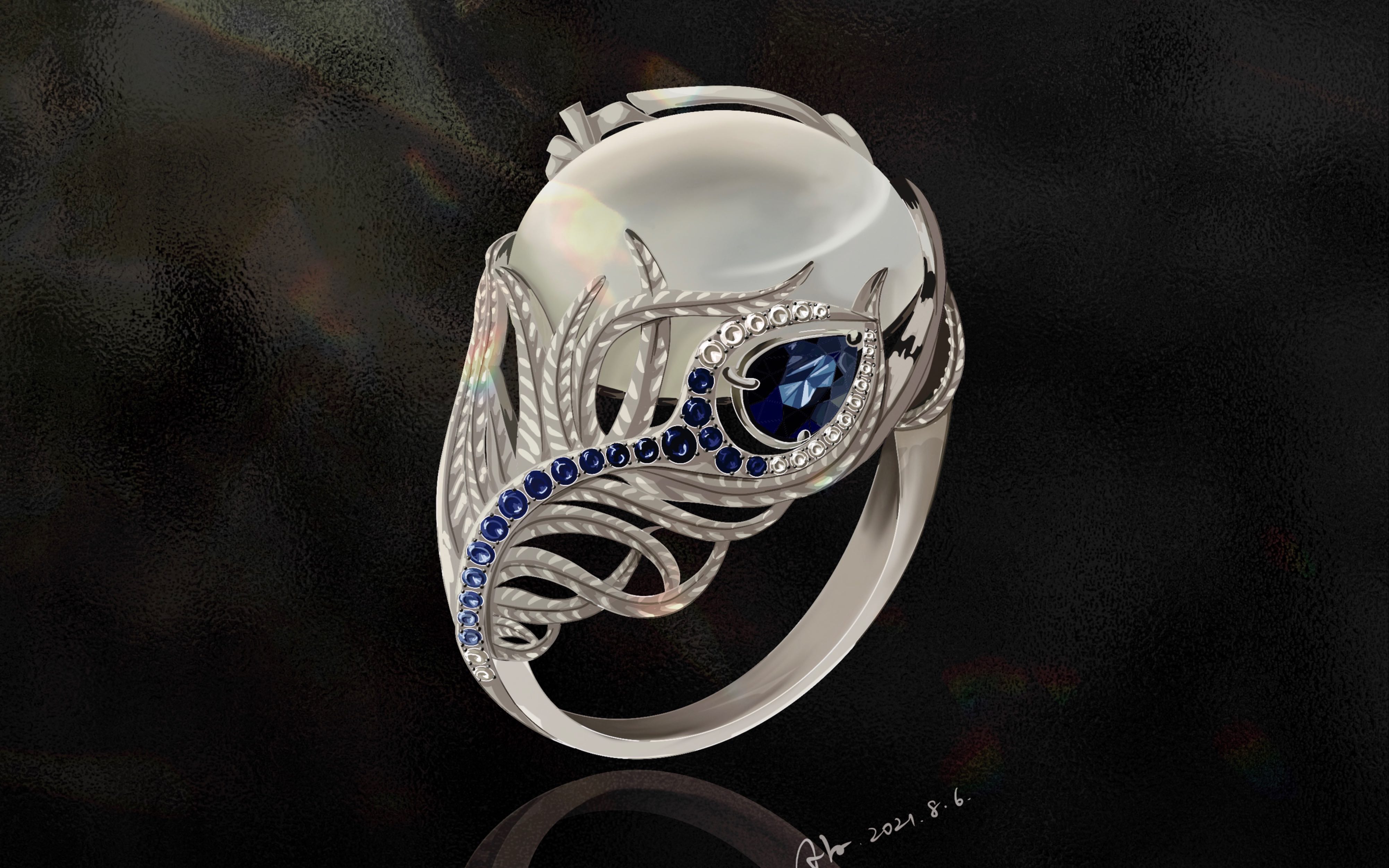 【珠宝设计】手绘练习,ipad procreate,珠宝设计师定制分享