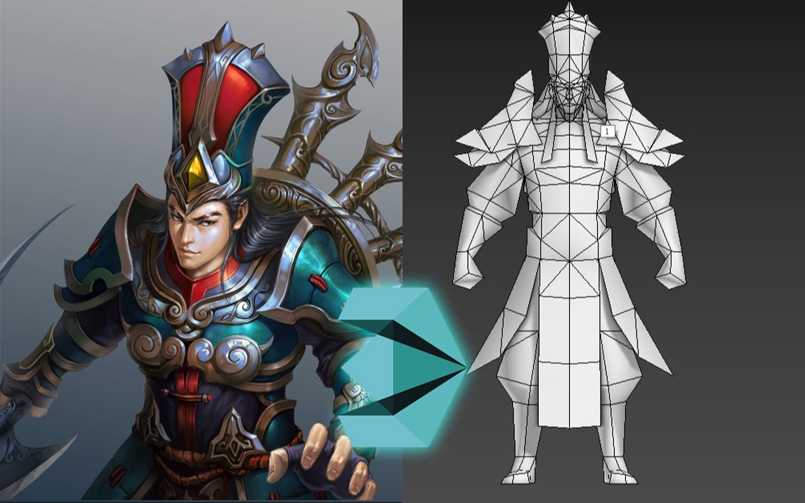 【3dmax】游戏角色建模 3dmax武侠风男性人物模型制作教程!