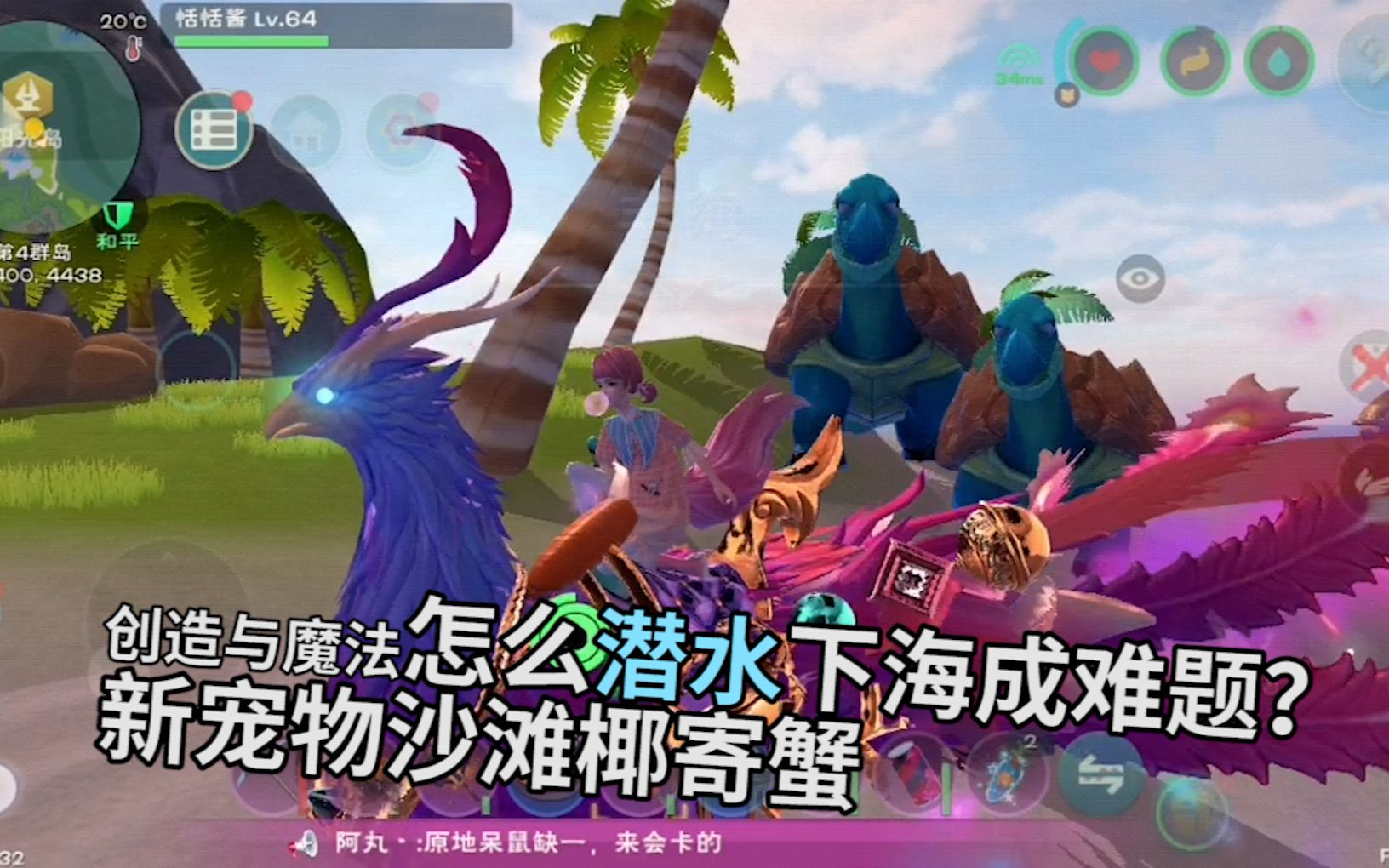 创造与魔法怎么潜水下海成难题新宠物沙滩椰寄蟹