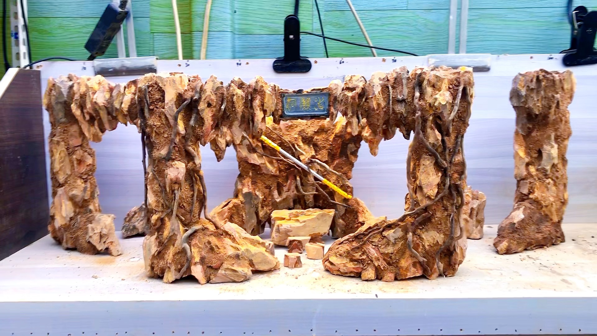 大尺寸水帘洞 拼接版 #鱼缸造景 #水族 #造景