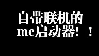 自带联机的mc启动器！！