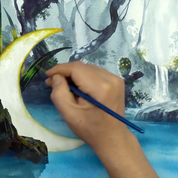 第221期｜油管博主ERUDA art用水彩绘制充满童话色彩梦幻的森林系插画_