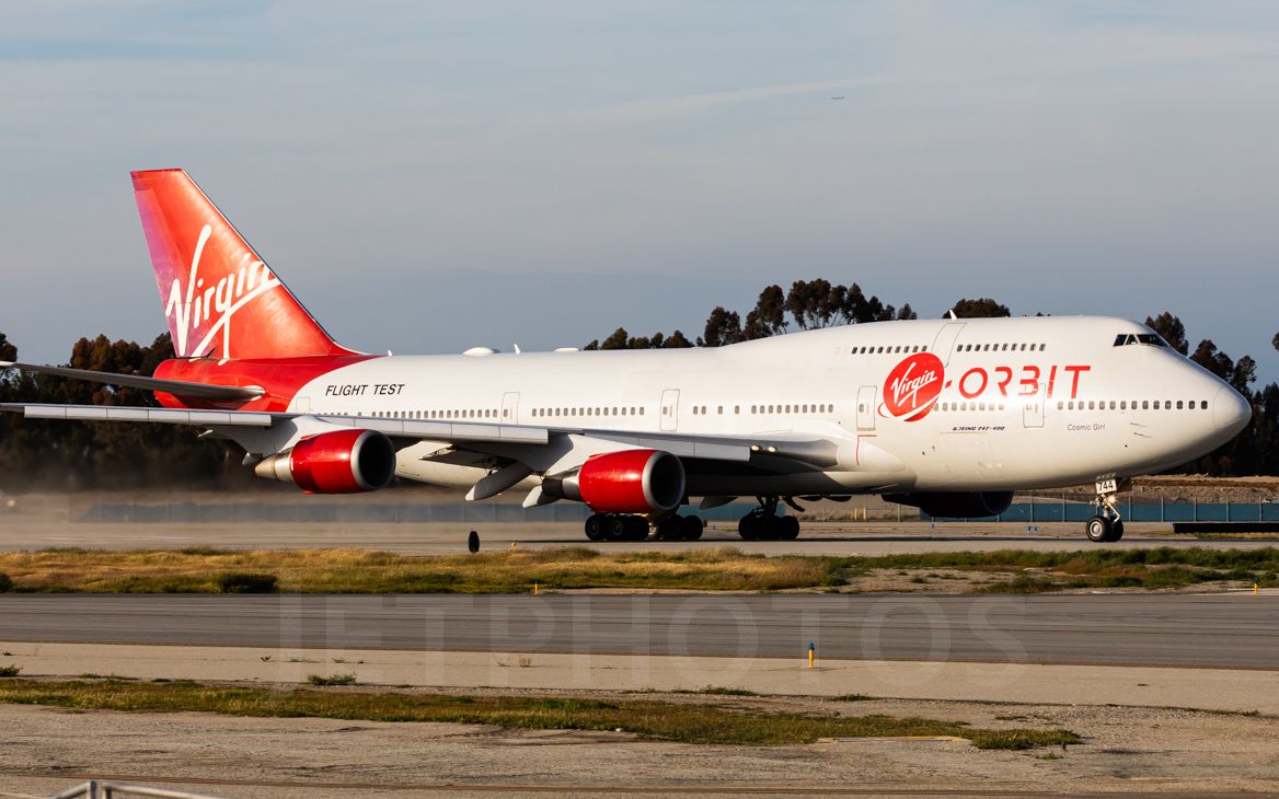 维珍轨道747-400在洛杉矶长滩机场 2023.