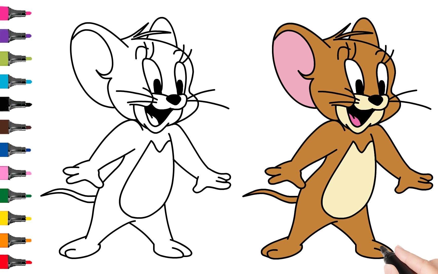 猫和老鼠的简单图画图片