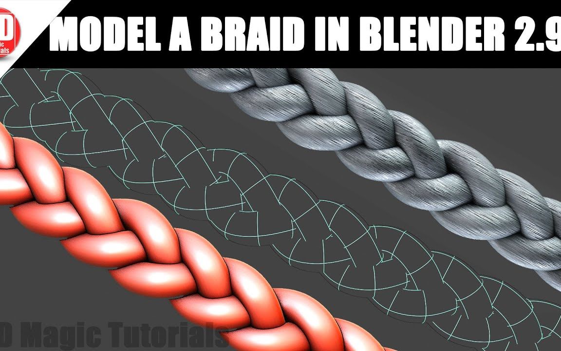 iblender中文版插件 绳子 绳结 发辫 建模 model a braid blender