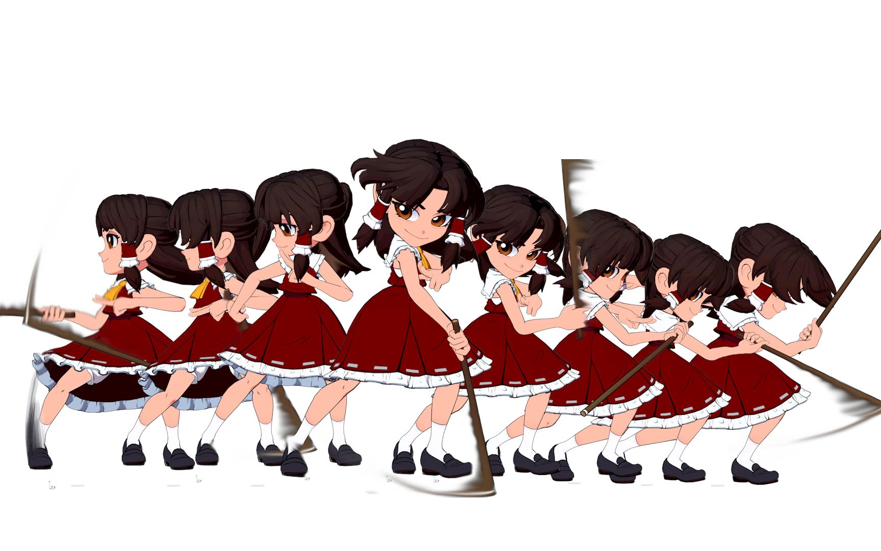 自制动画小灵梦给你表演挽剑花