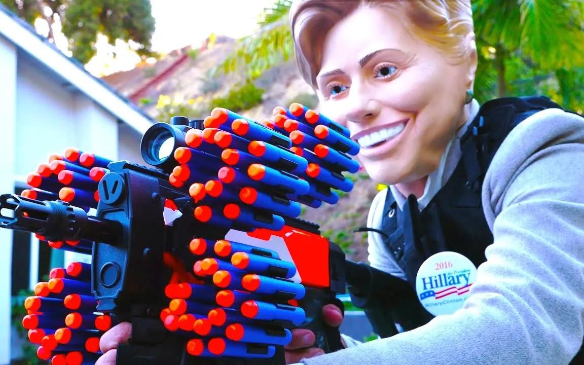 nerf war donald trump vs hillary clinton_哔哩哔哩_bilibili