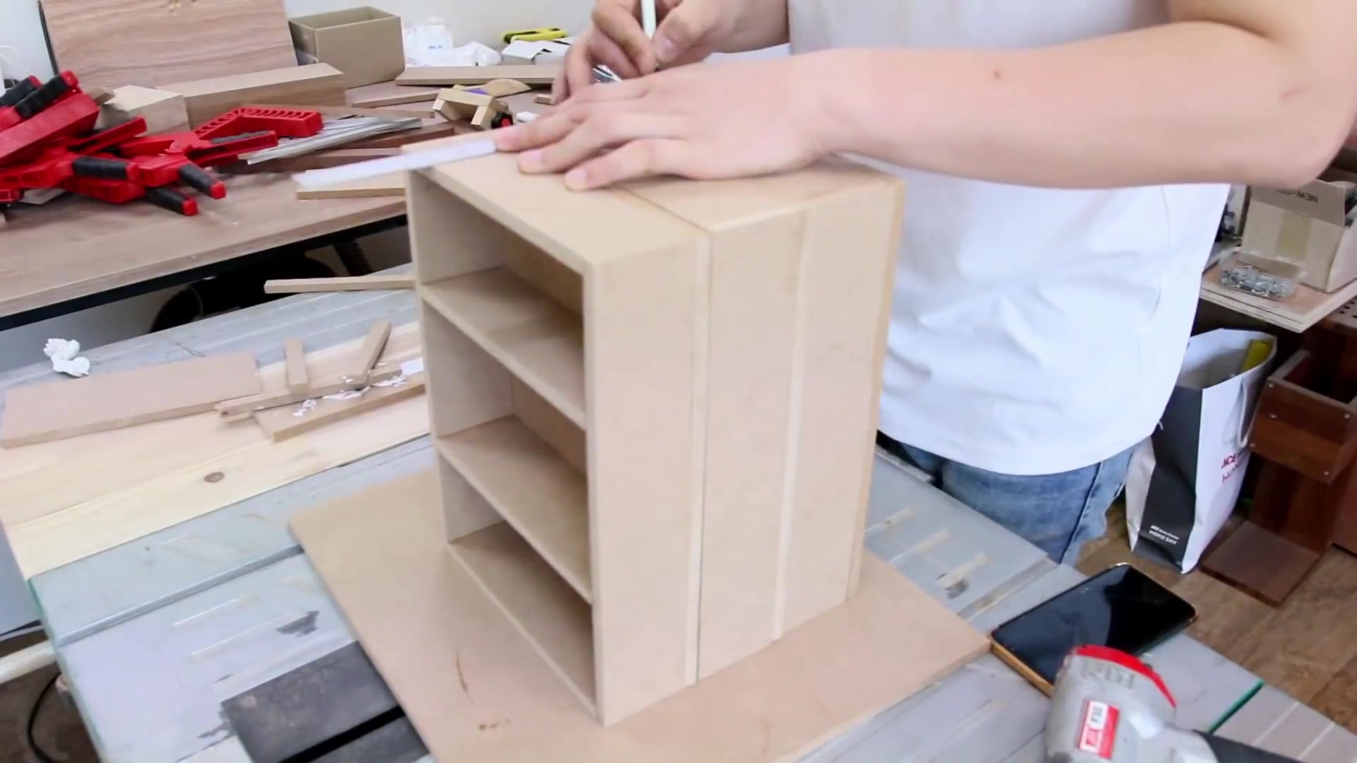 木工自制三层工具箱图片