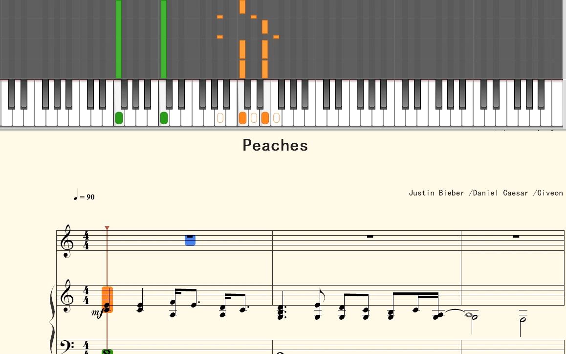 【justin bieber】peaches钢琴谱 ft. daniel caesar / giveon