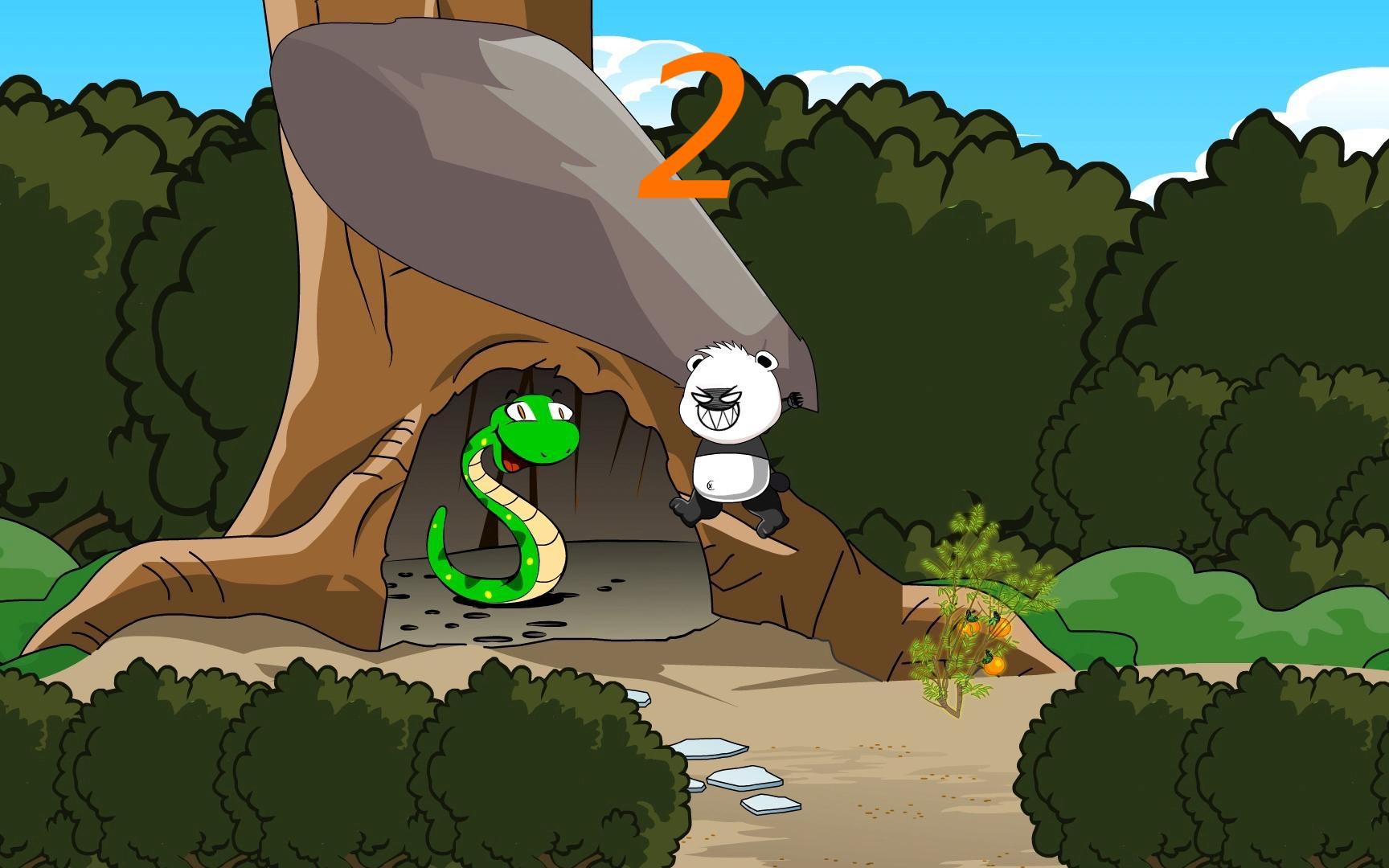 熊猫为了灵果 和蛇的展开了战斗