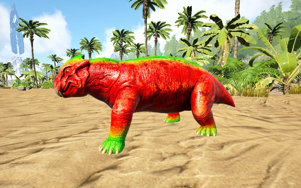 方舟生存进化 四舍五入就是一只泰坦龙啊 来看看水龙兽幼仔吗_哔哩