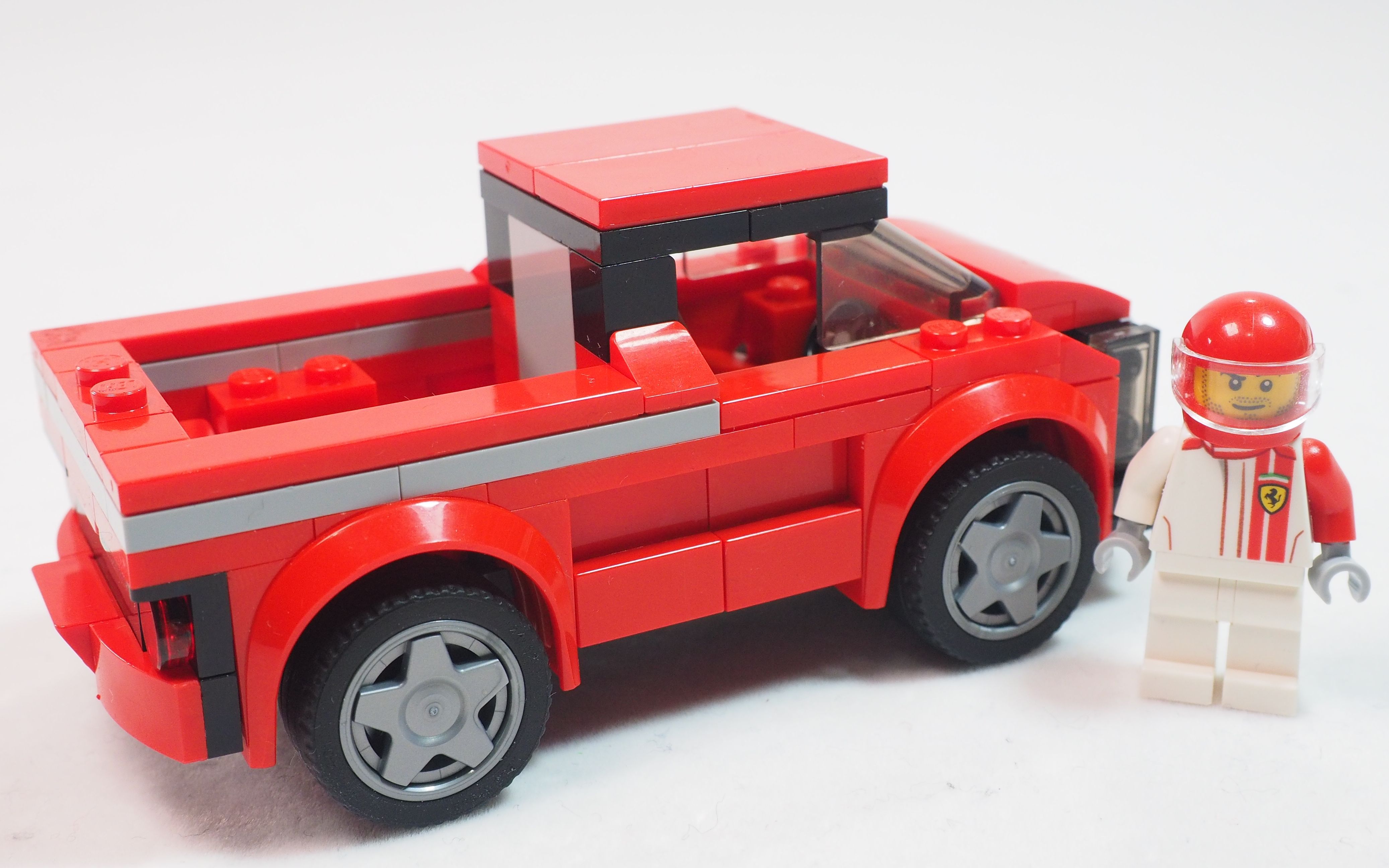 坏雪积木用乐高lego超级赛车75890moc一辆红色皮卡