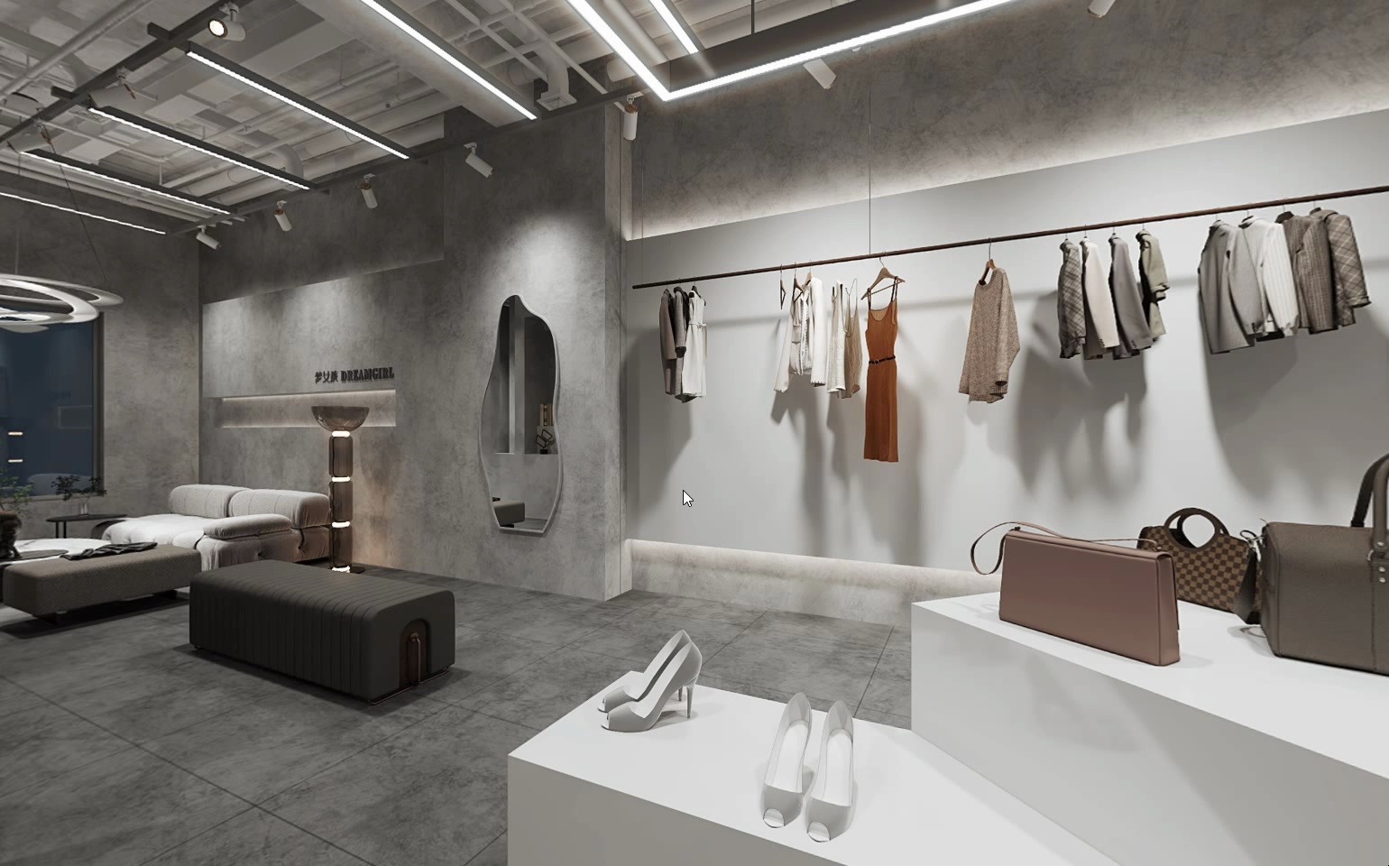 女士服装店工业风格案例展示