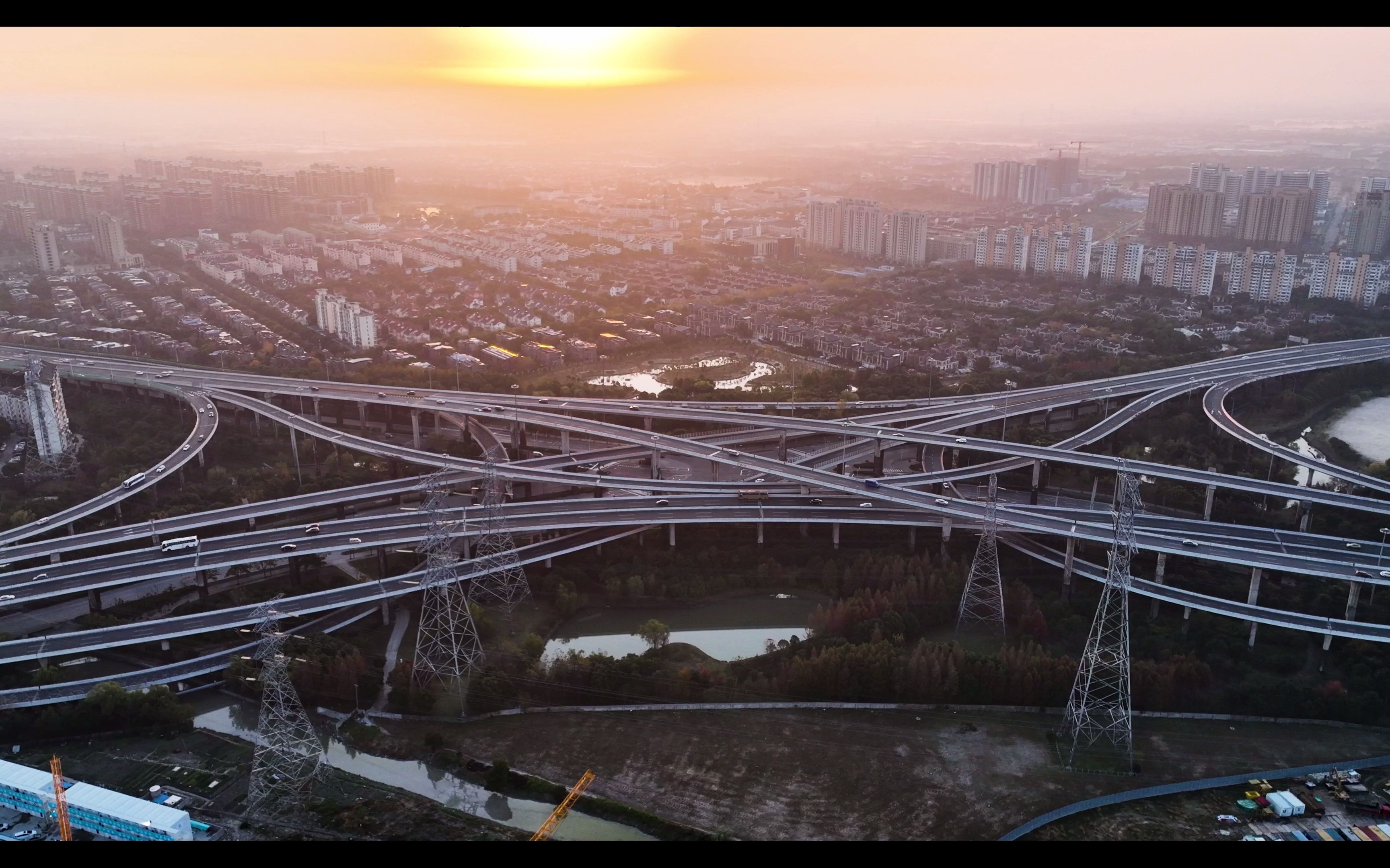 上海中环申江路立交桥看日出