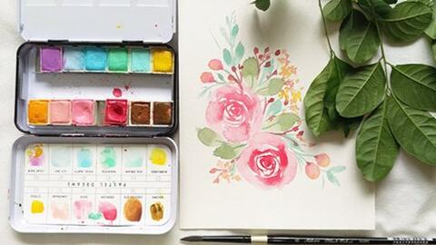 EASY DIY Taped Watercolor - Minimal Supplies Needed 