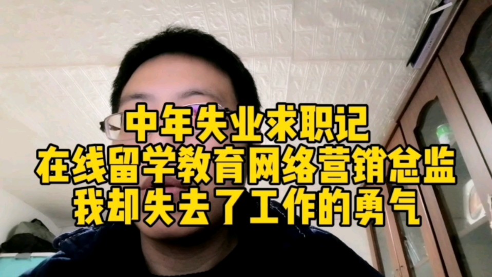 中年失业求职记~在线留学教育网络营销总监,我却失去了工作的勇气哔哩哔哩bilibili