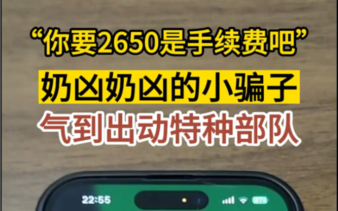 [图]你要2650是手续费吧，奶凶奶凶的小骗子，气到出动特种部队！