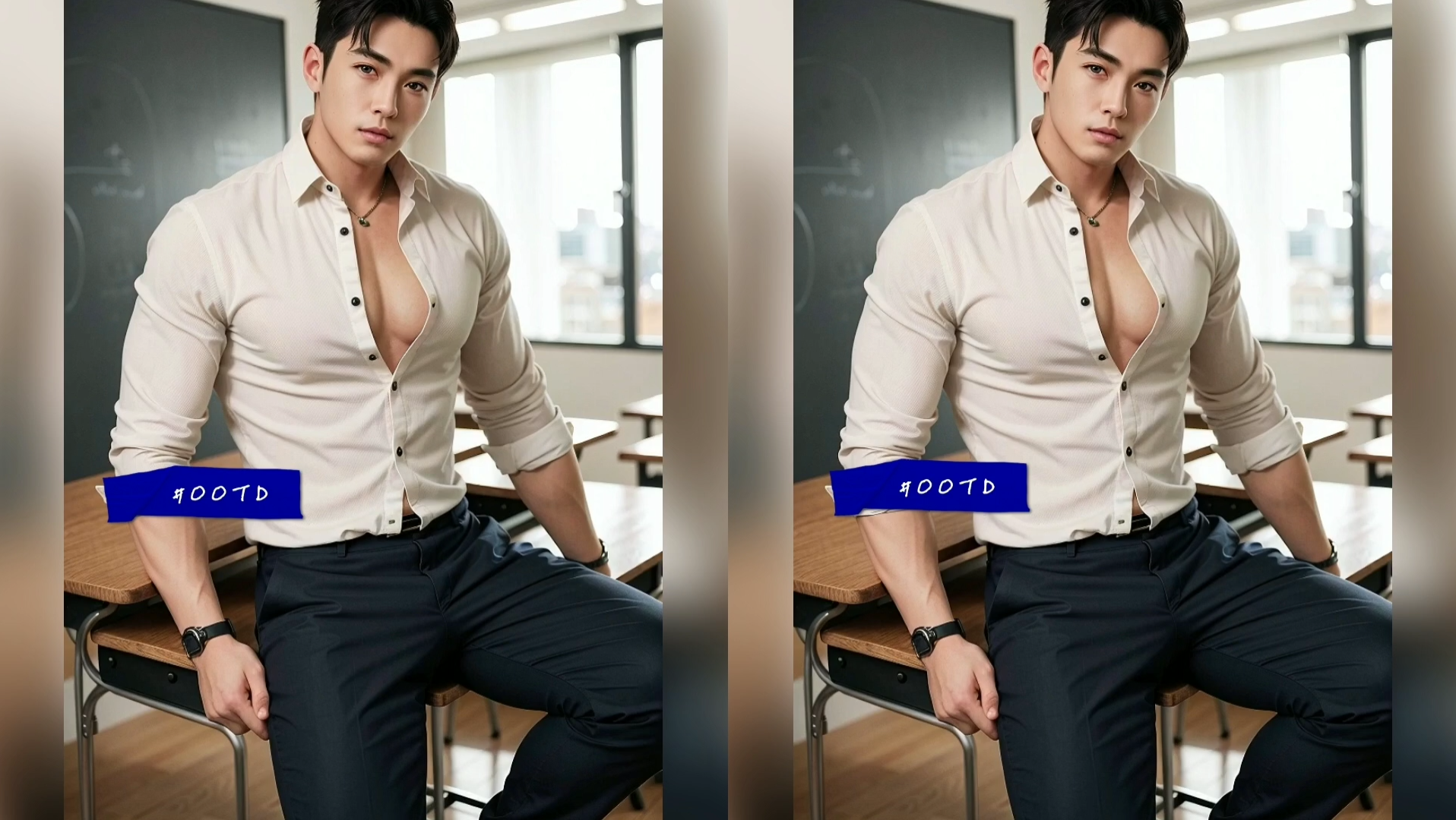 ai生成式肌肉男神:穿衣显瘦,太帅了