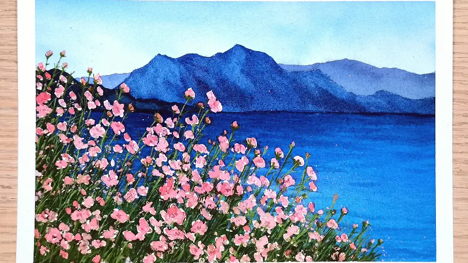 秋色 水彩画 荒木久夫