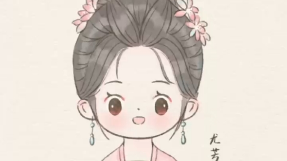 宁安如梦 尤芳吟 q版头像从发型开始看 前面脸部与姜雪宁起稿一样