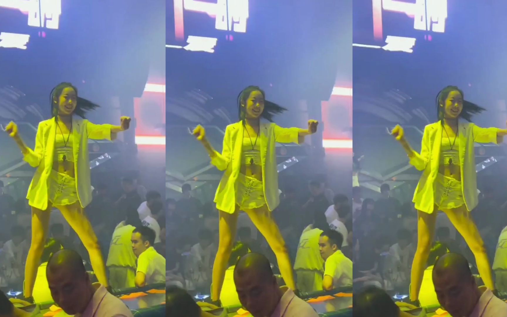 白衣小姐姐夜店现场热舞