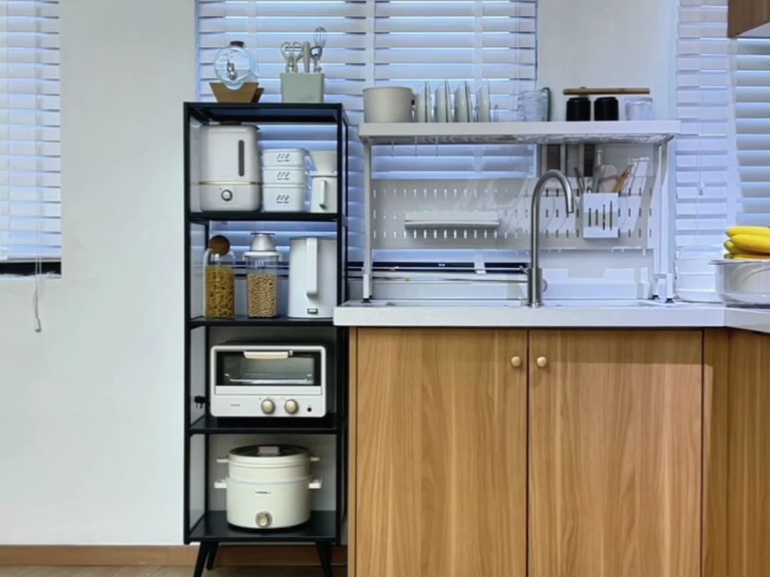 不占空间的厨房夹缝收纳柜 #厨房收纳 #夹缝柜 #厨房置物柜 #餐边柜