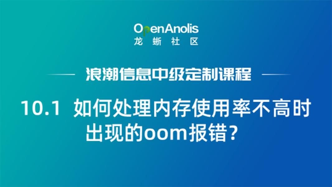 10.1 如何处理内存使用率不高时出现的oom报错?
