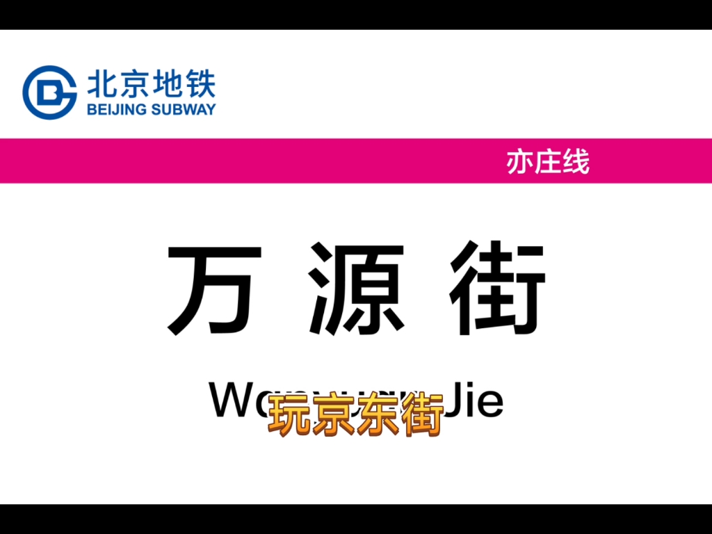 假如北京地铁亦庄线全以"玩"开头