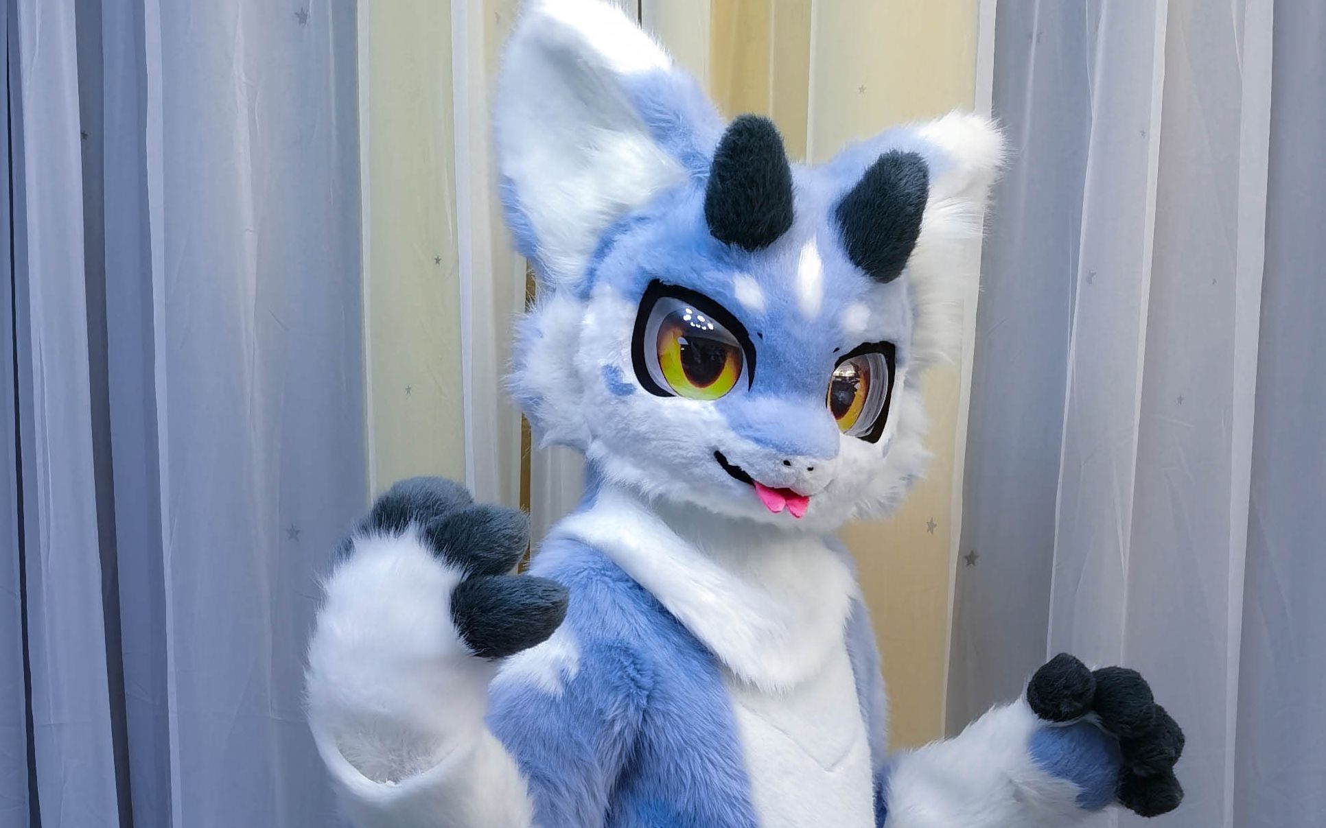 【fursuit/兽装展示】活泼的蓝色大龙龙!