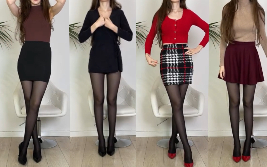 tatsiana paulava小姐姐的黑丝短裙穿搭分享