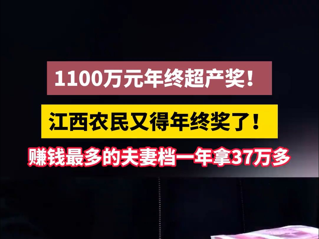 1100万元年终超产奖!江西农民又得年终奖了!赚钱最多的夫妻档一年拿37万多哔哩哔哩bilibili