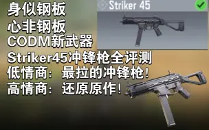 Download Video: 形似钢板，但并非钢板！新武器Striker45全评测！最拉的冲锋枪，中规中矩都是在抬举他！