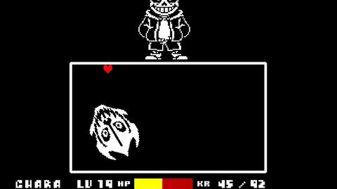 undertale hard mode sans fight by eden）全阶段过关（一阶段三药）_单机游戏热门视频