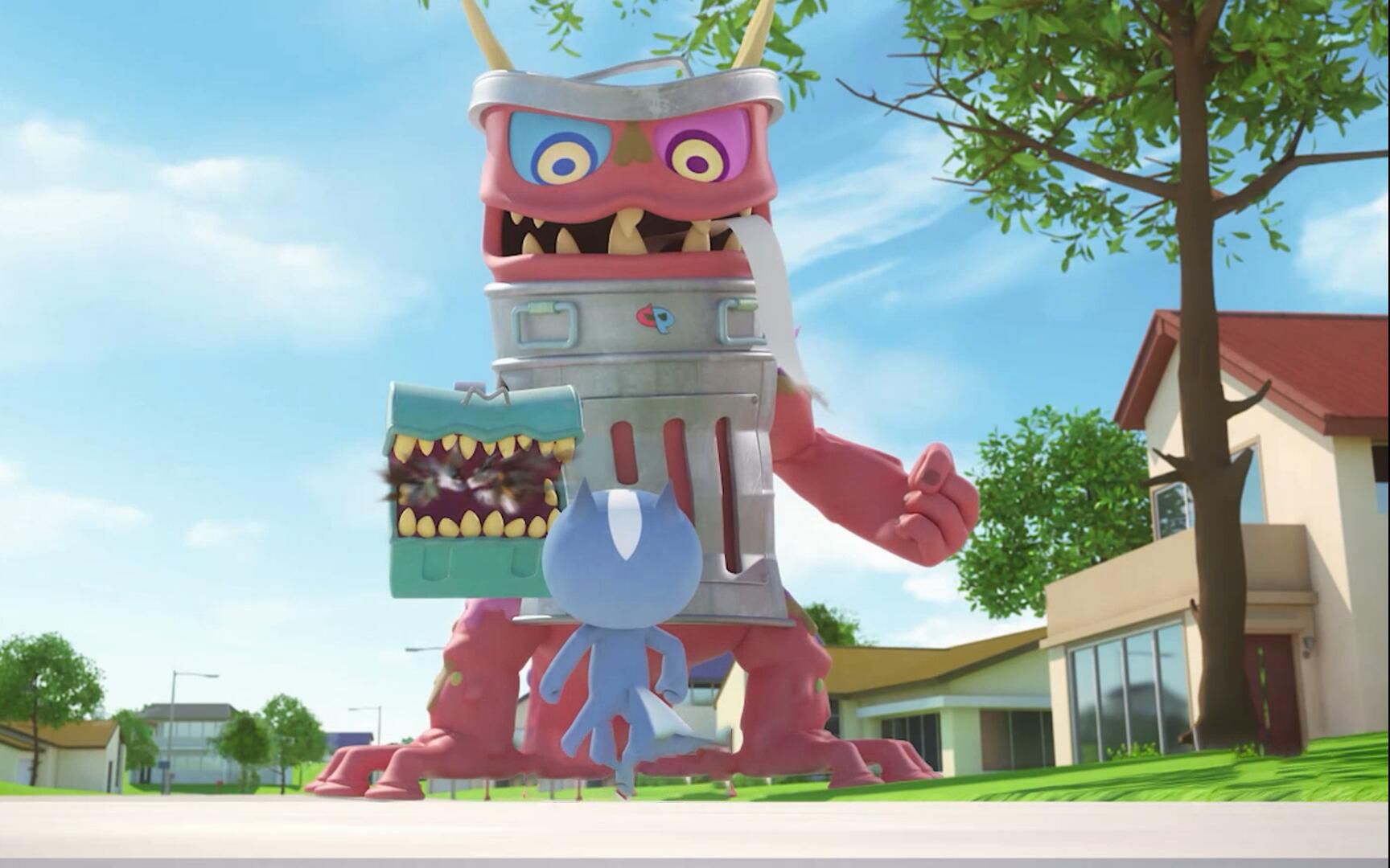 迷你特工队之超级恐龙力量:福乐欺负垃圾桶被怪物惩罚啦!