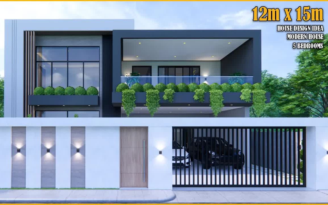 [图]【住宅设计】2层 | 12m x 15m - 5间卧室 | Tiny House Design 2022.5.26