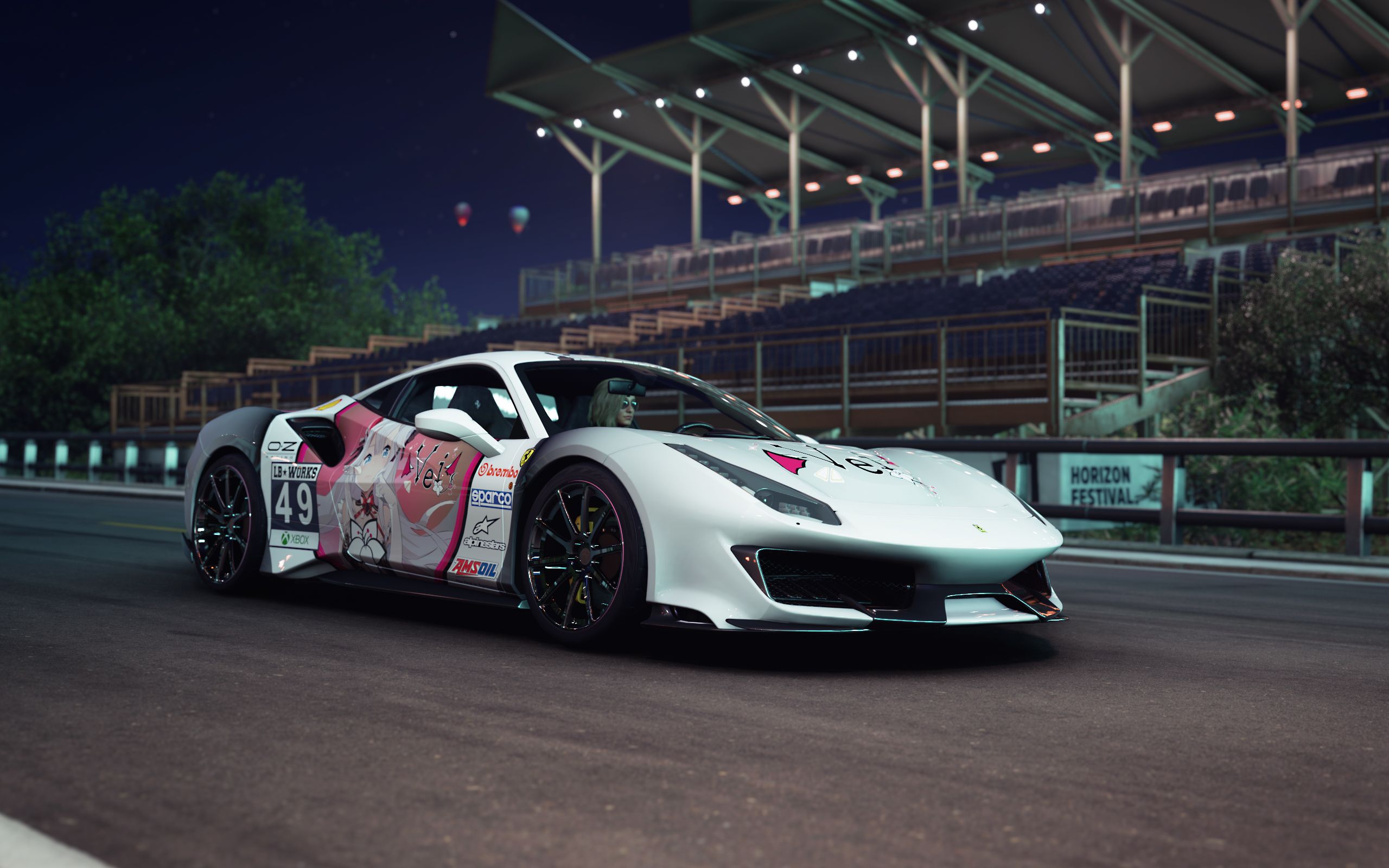 《地平线5》【neon slolpes circut 】veibae涂装法拉利488pista