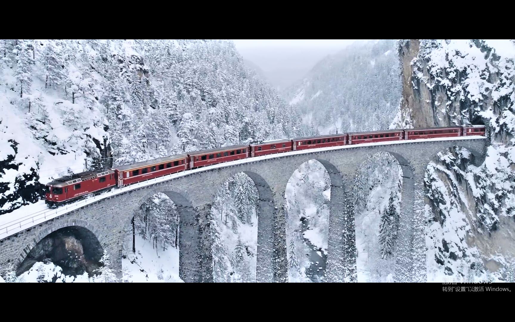 瑞士风光摄影阿尔卑斯山雪国列车