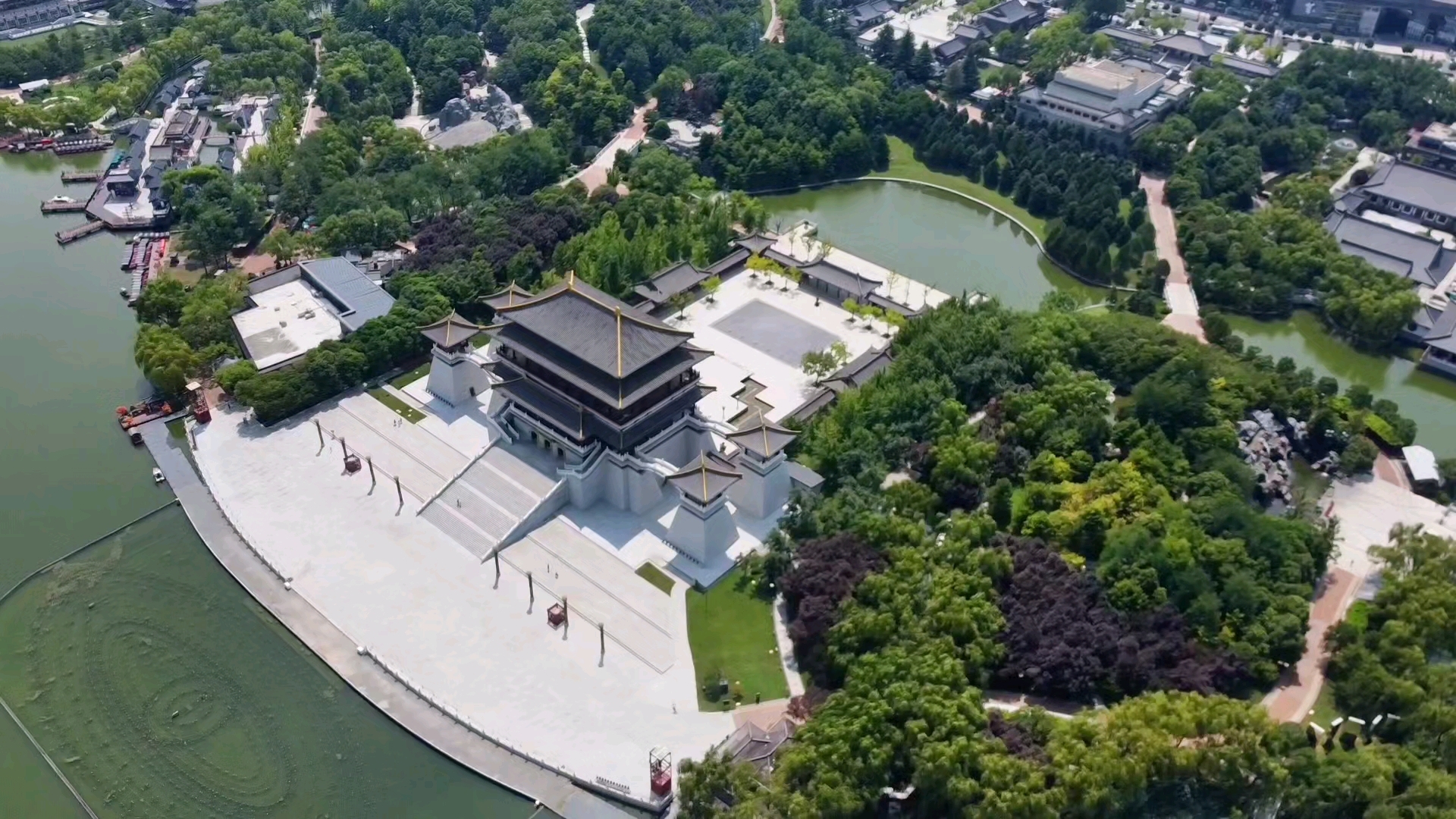 【航拍中国】西安大唐芙蓉园航拍