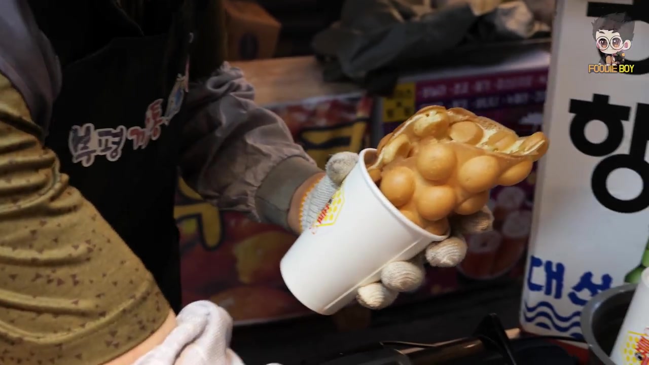 【鸡蛋仔】韩国釜山夜市蜂蜜鸡蛋仔,看着就想吃