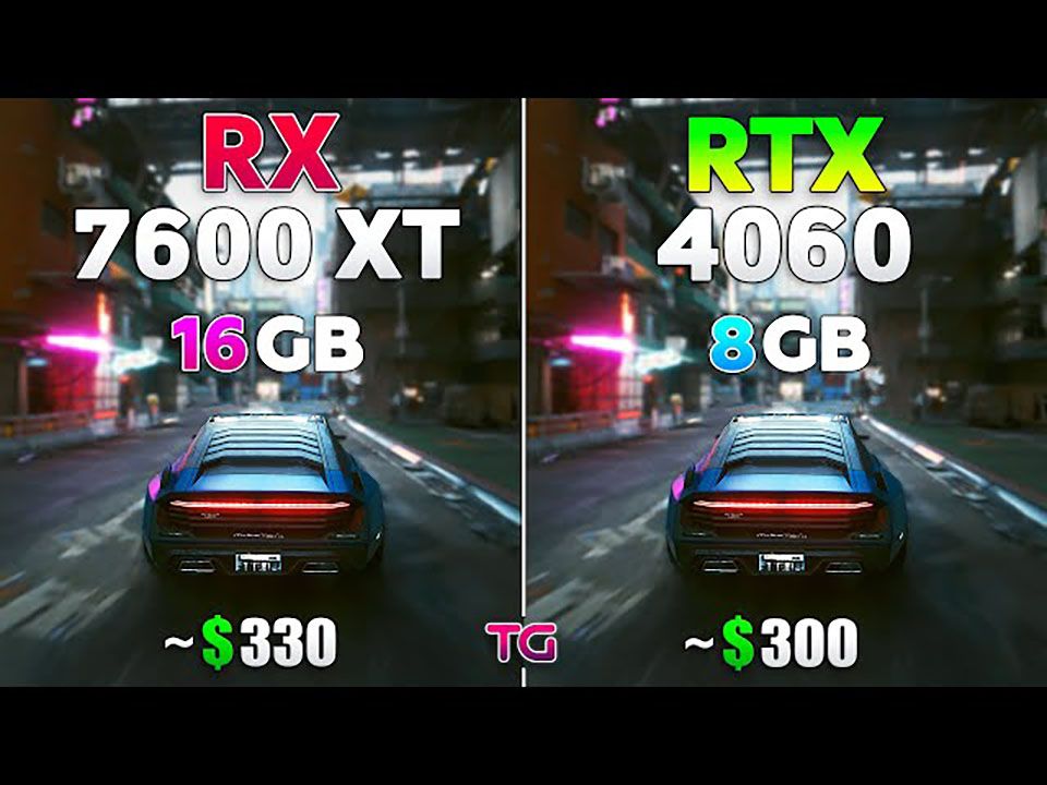 RTX 4060 vs RX 7600 XT - 10游戏对比测试