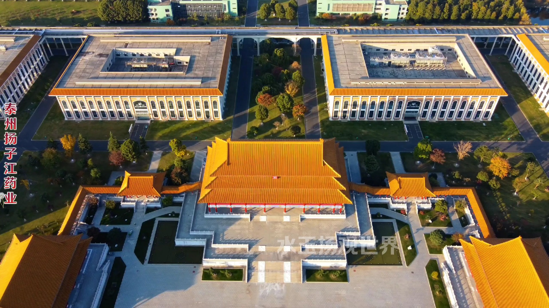 航拍扬子江药业,它被誉为泰州故宫,也被网友戏称为上班就像上朝