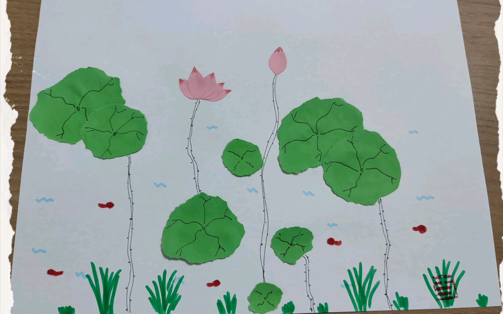 老年康复手工8-荷塘月色开启夏日模式