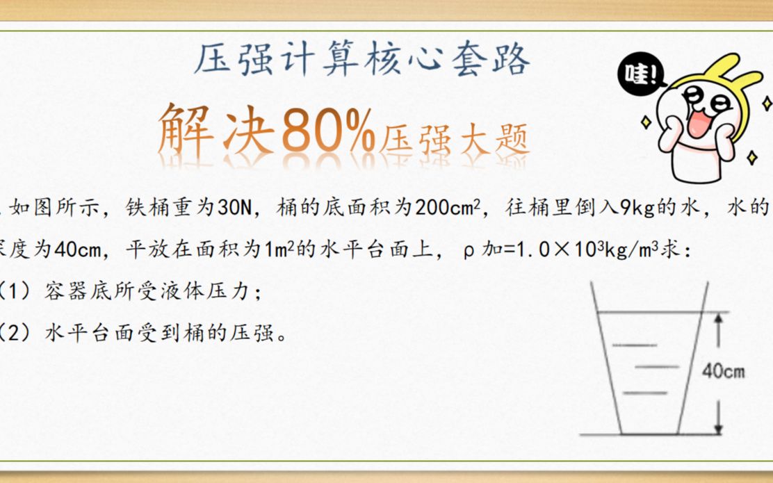 压强计算核心思路,掌握了就能解决80%压强大题计算哔哩哔哩bilibili